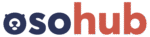 El logo de osohub tiene en la primera letra o, la cara de un oso